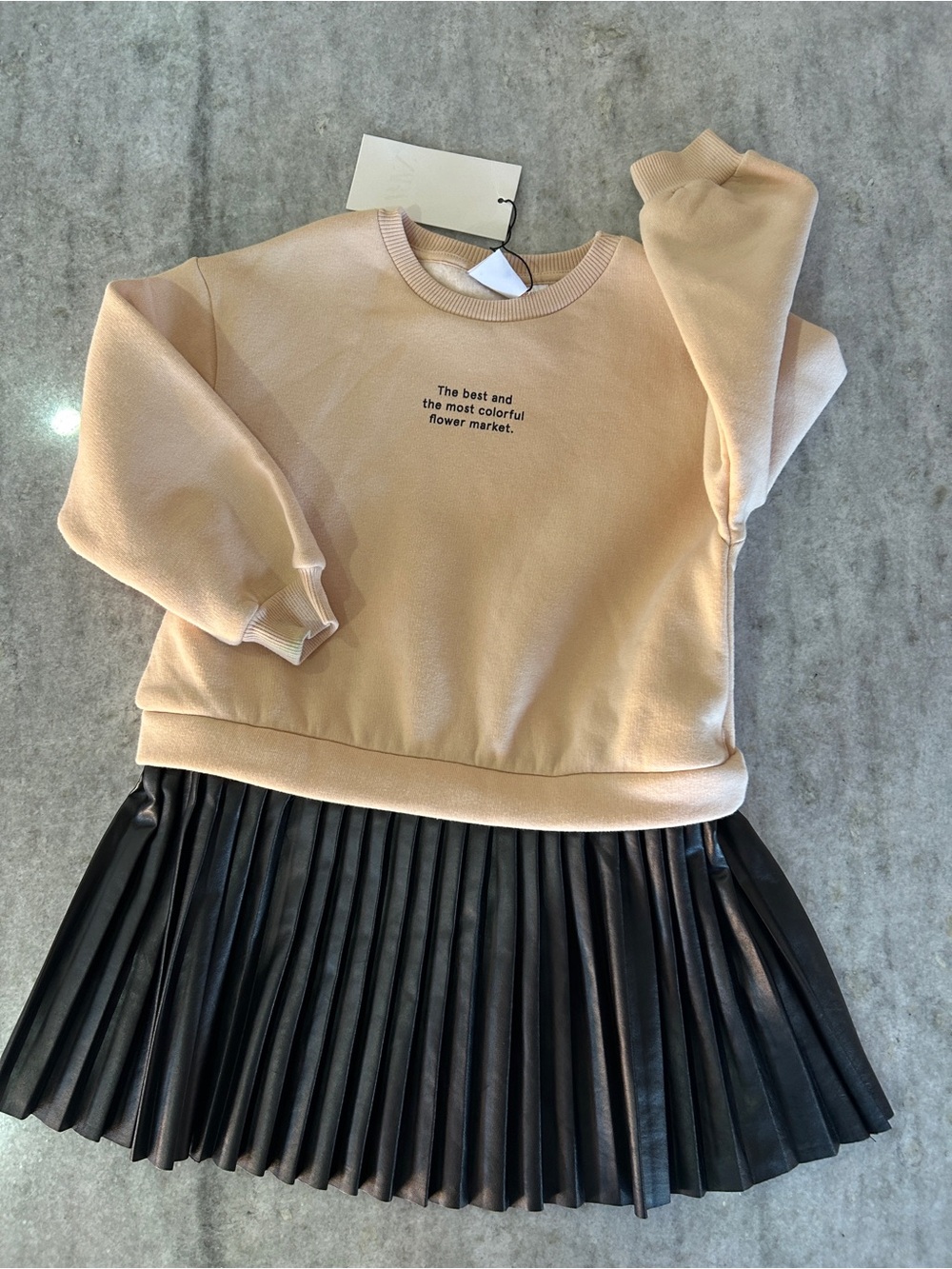 Zara Peach Crewneck Sweatshirt Dress Size 4-5yrs